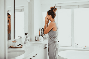 The lady facing a sewage smell from bathroom sink.