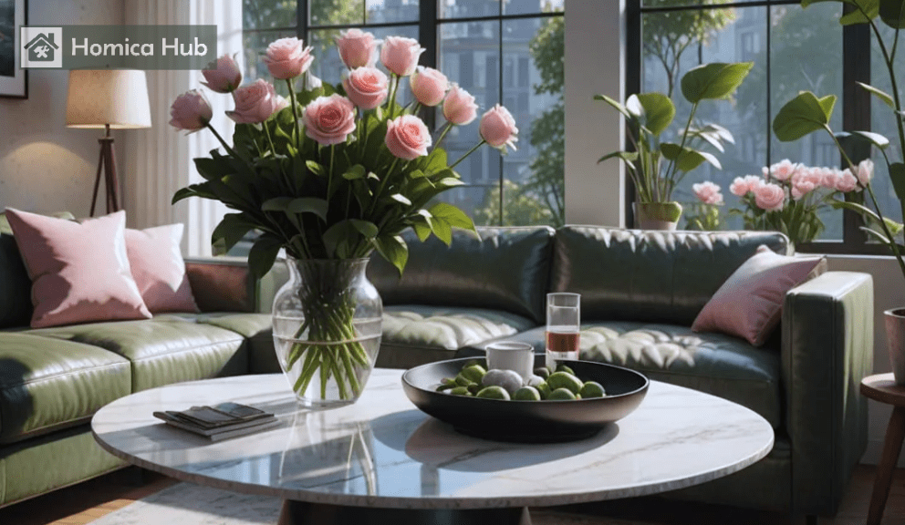 The image shows the fresh flowers which is kept in a vase.